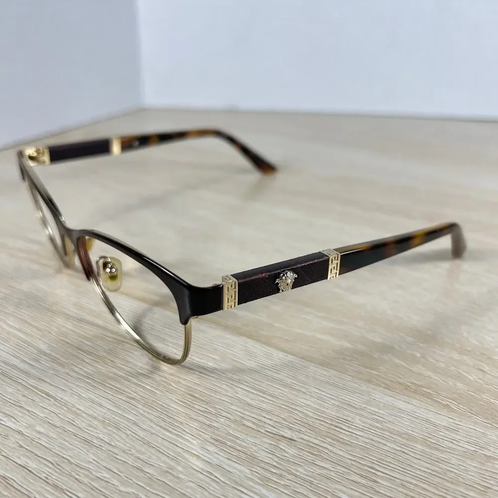 Versace Mod.1233-Q 1344 Eyeglasses Brown Metal Frames Only 53-17
